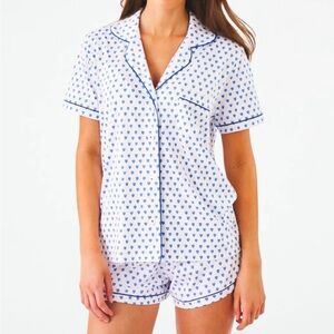 Blue Heart Print Women's Pajama Set